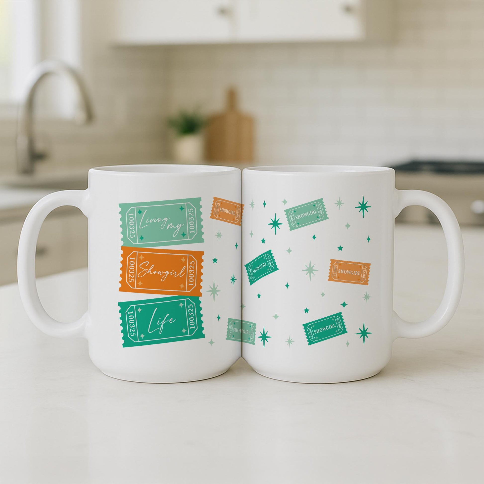15oz Coffee Mug White-Showgirl Living My Showgirl Life -3