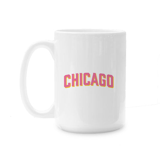 15oz Coffee Mug White-Pink Chicago