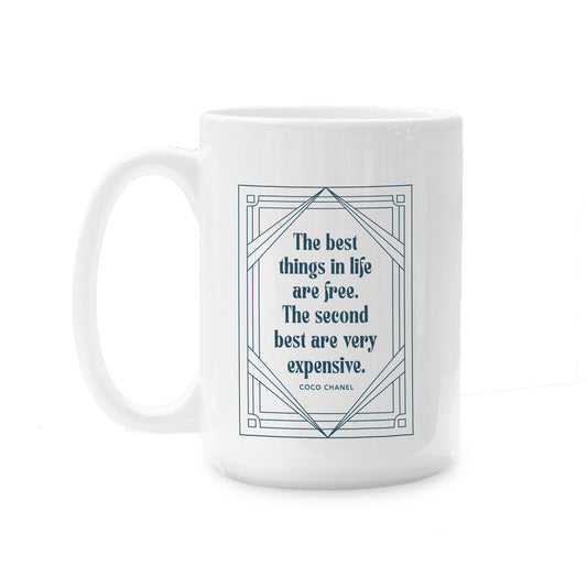 15oz Coffee Mug White-Art Deco The Best Things In life -0