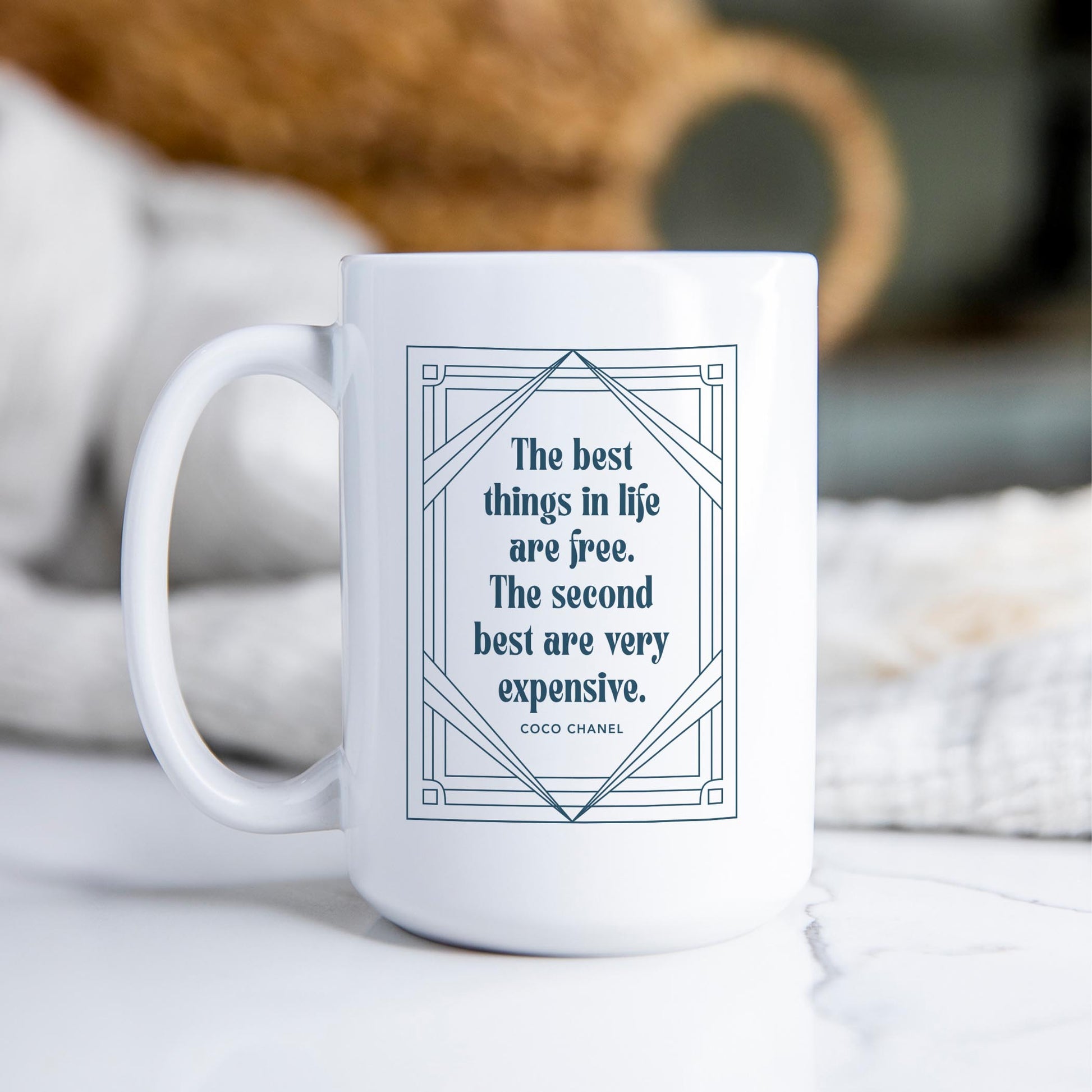 15oz Coffee Mug White-Art Deco The Best Things In life -2