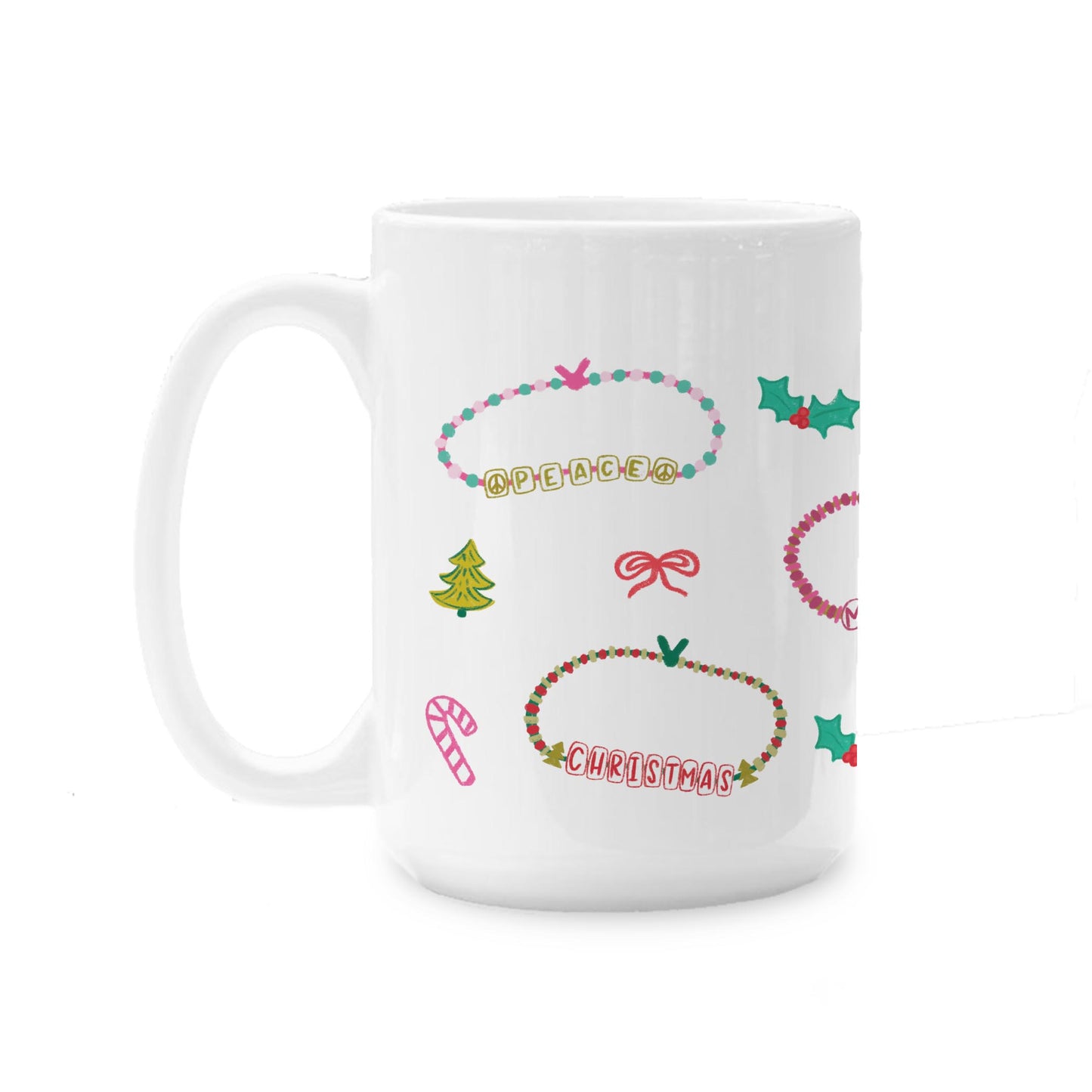 15oz Coffee Mug White-Christmas Bracelets