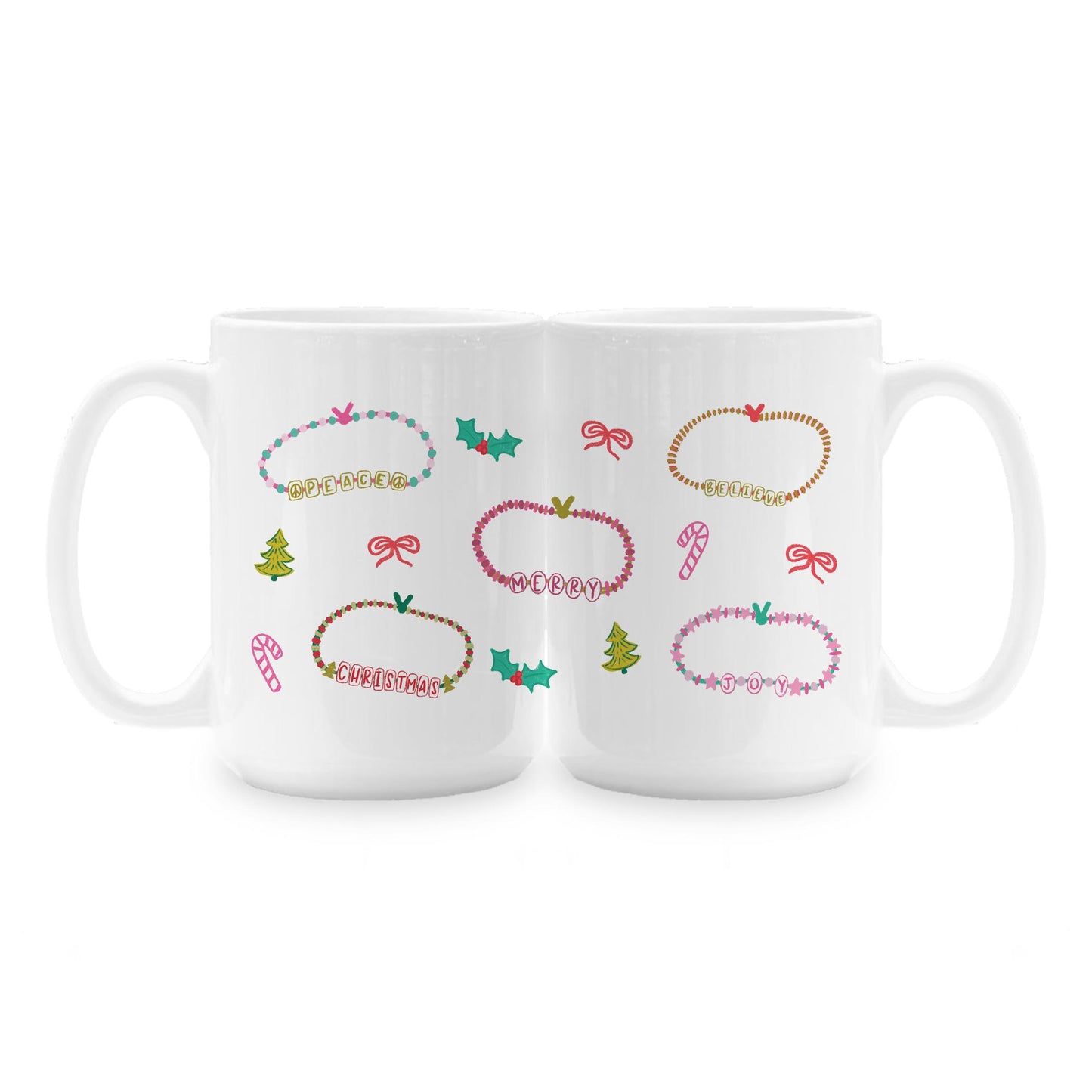 15oz Coffee Mug White-Christmas Bracelets