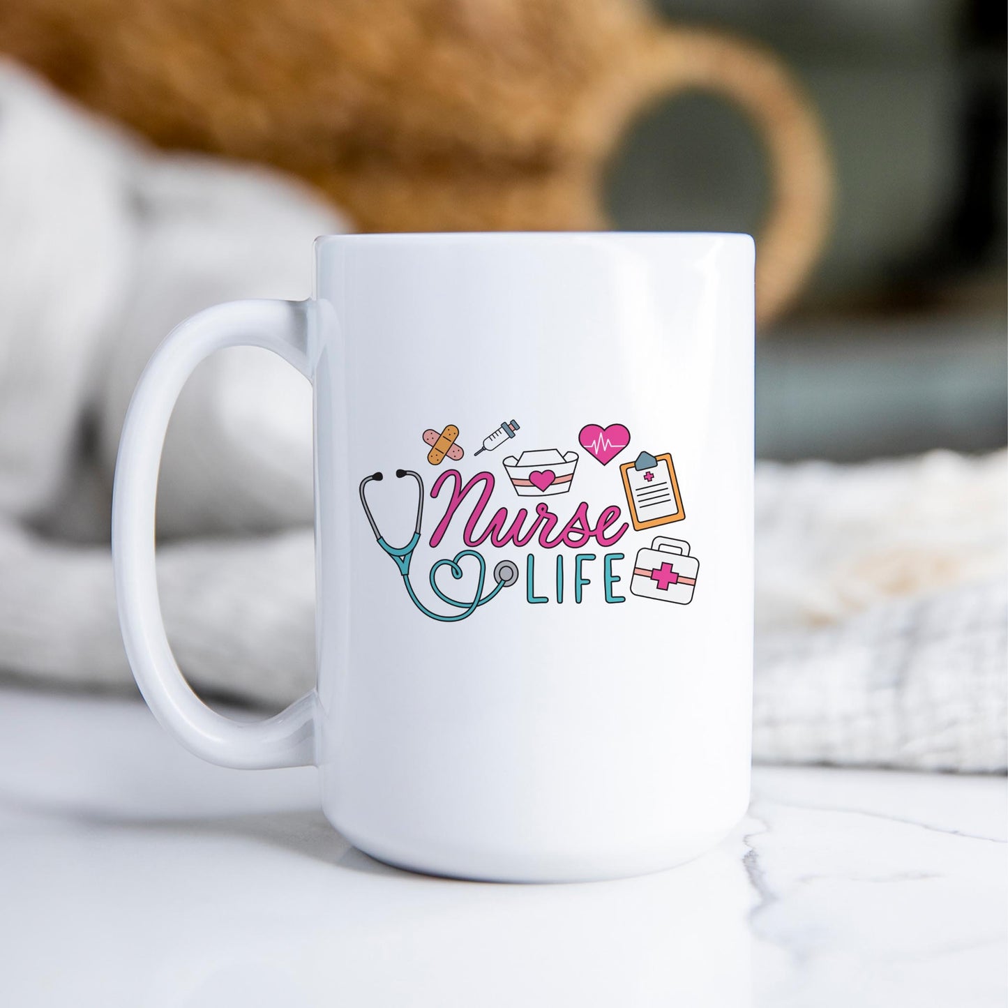 15oz Coffee Mug White-Nurse Life