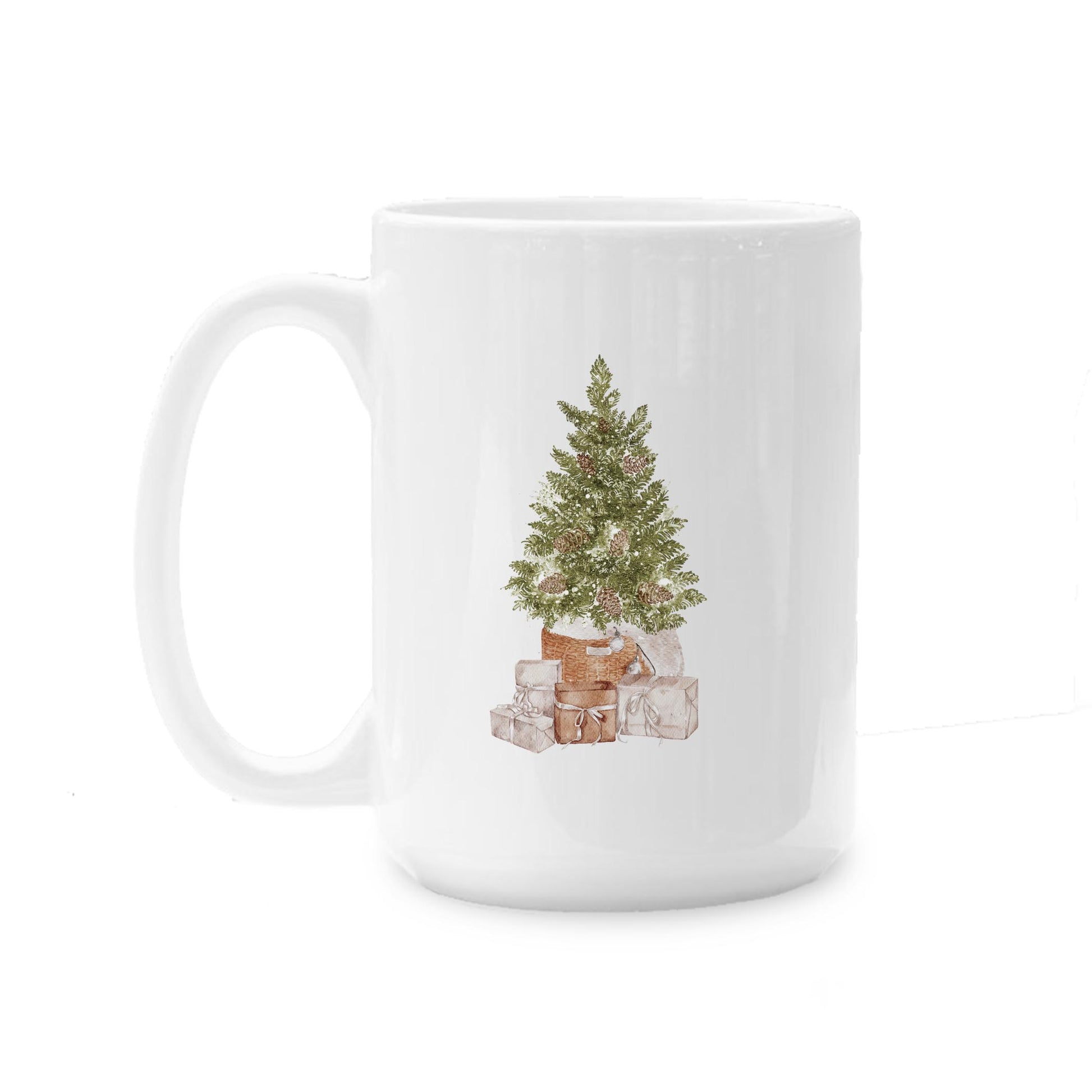 15oz Coffee Mug White-L+L Cottage Tree -0