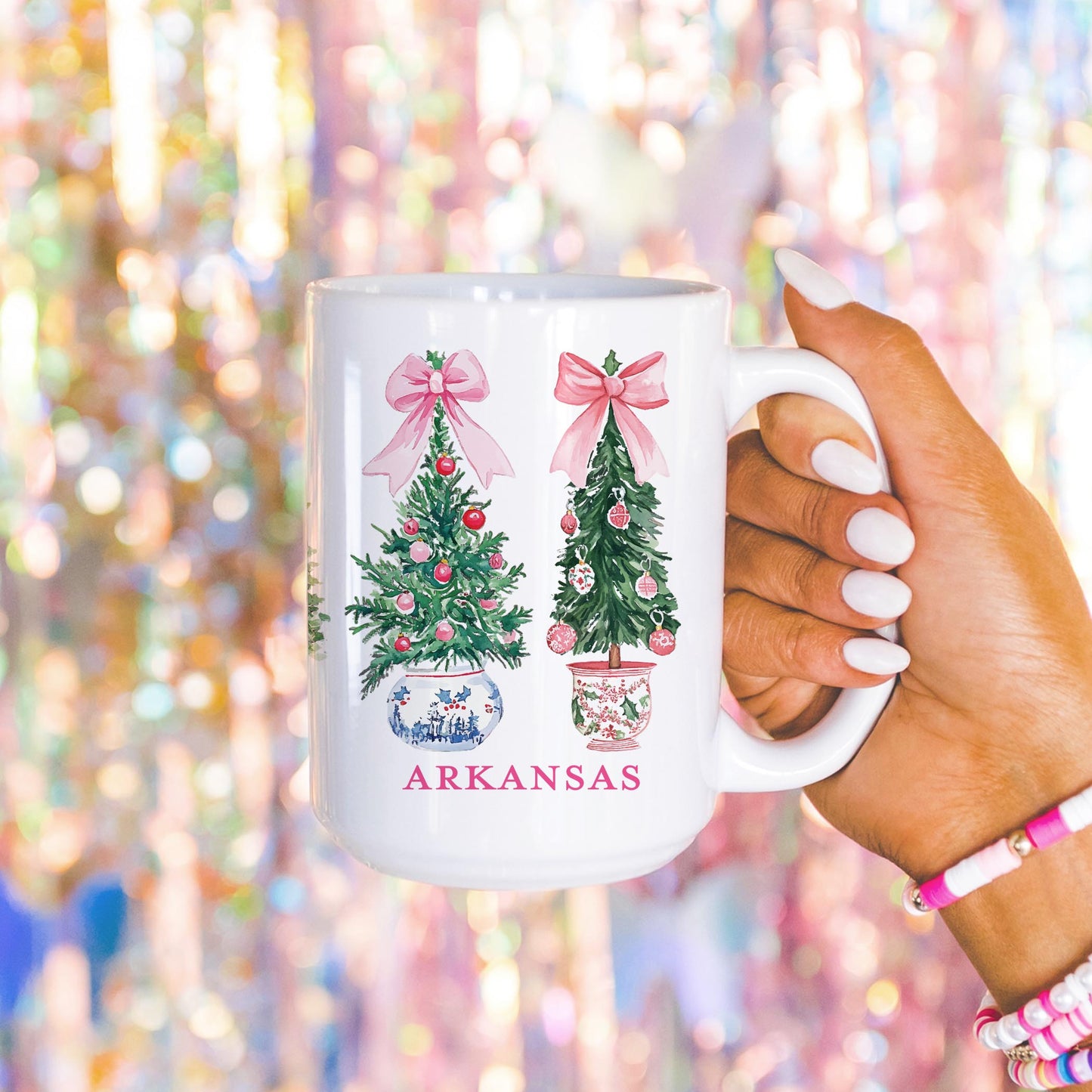 15oz Coffee Mug White-Love+Local Blush & Baubles - A Grand Millennial Christmas -4