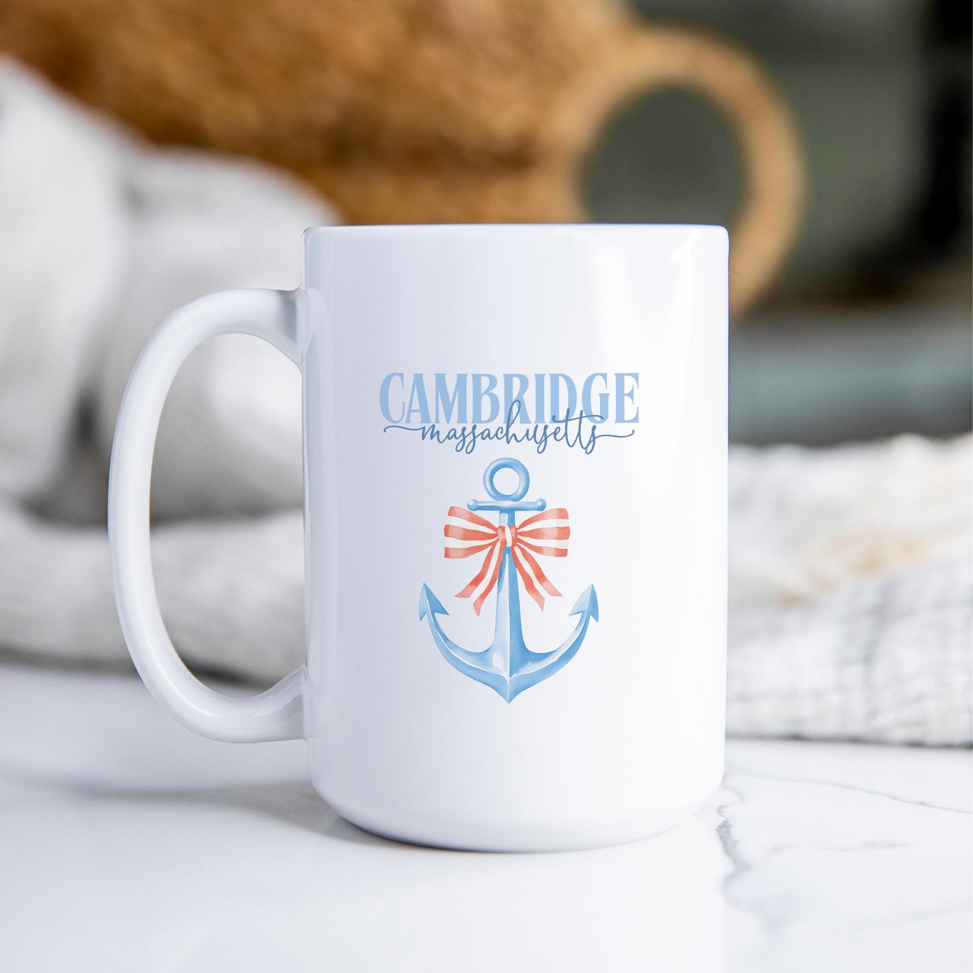 15oz Coffee Mug White-Love+Local New England Tides Anchor -2