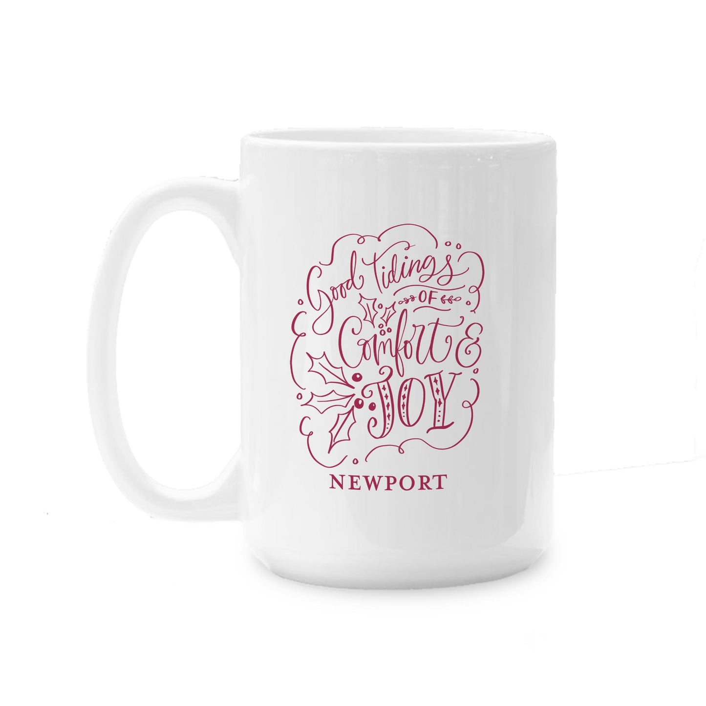 15oz Coffee Mug White-Love + Local Winterberry -0