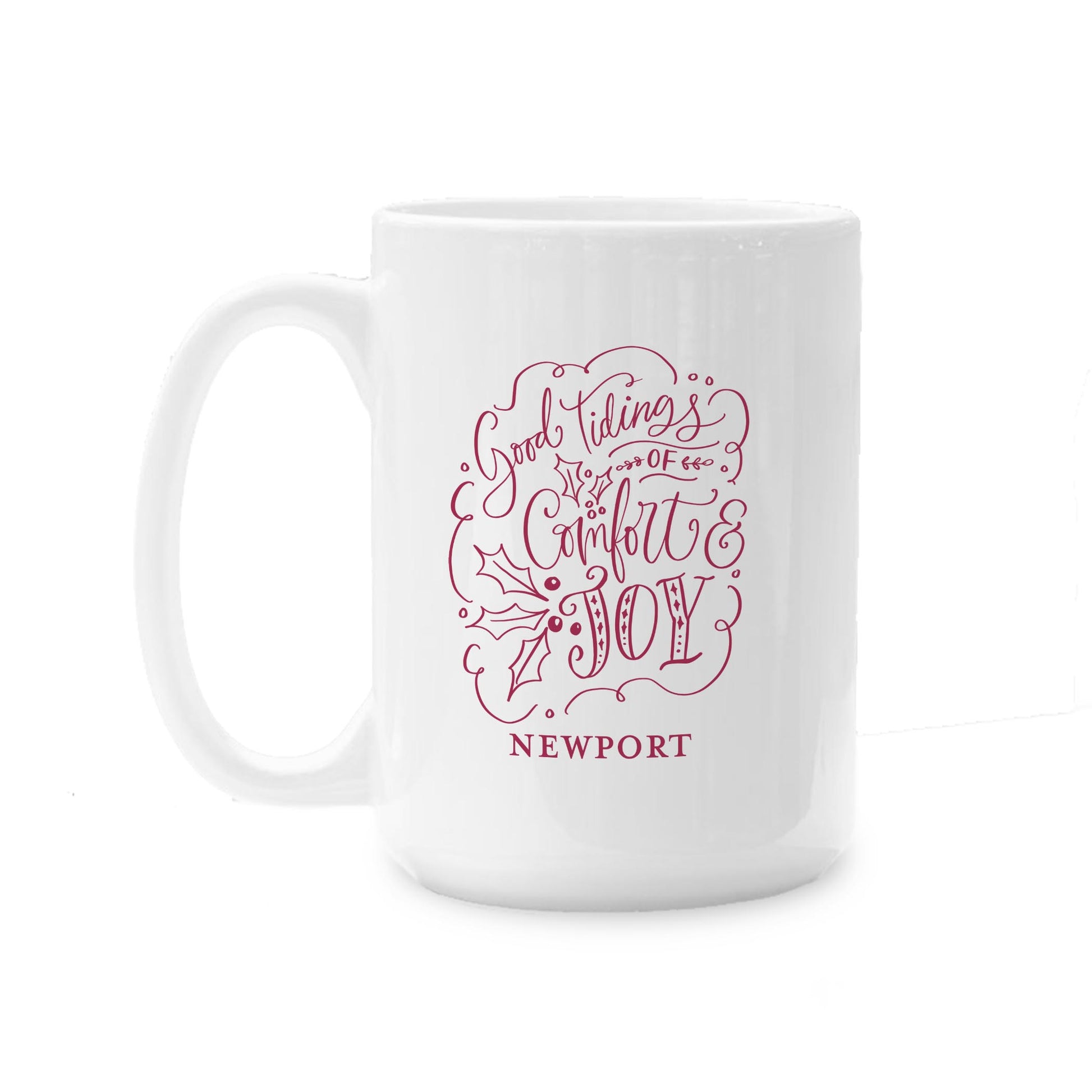 15oz Coffee Mug White-Love + Local Winterberry -0