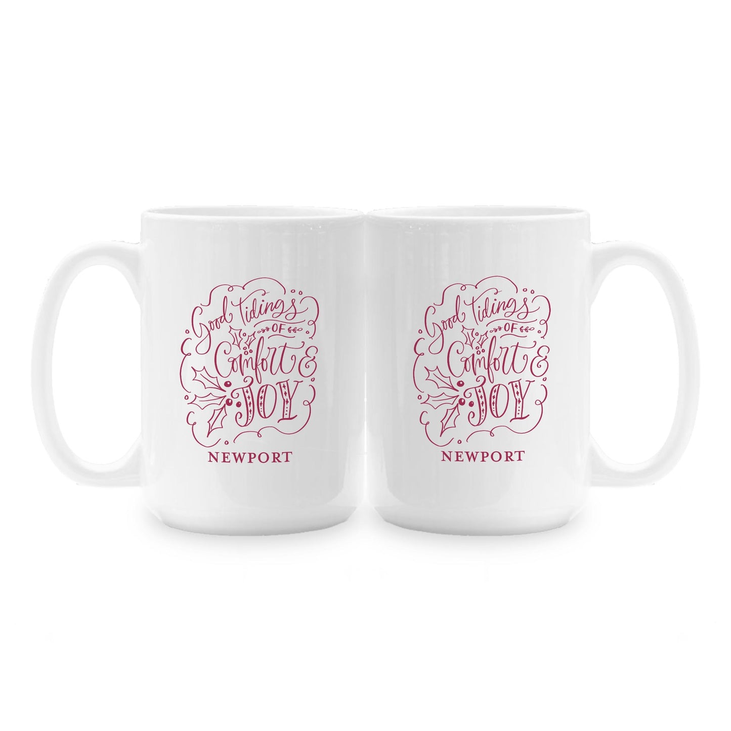 15oz Coffee Mug White-Love + Local Winterberry -1