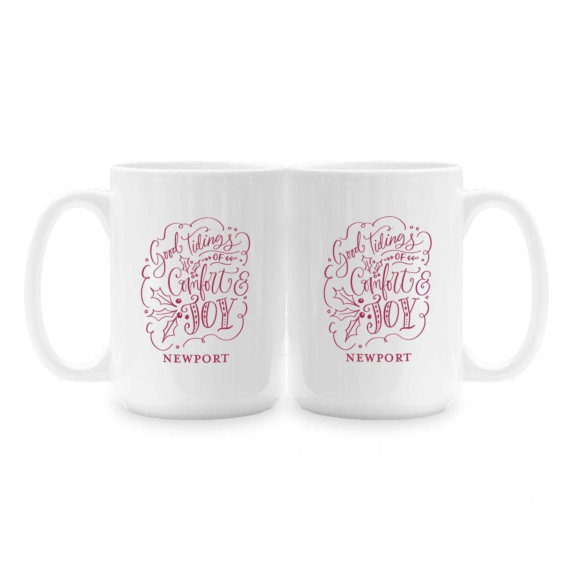 15oz Coffee Mug White-Love + Local Winterberry -1