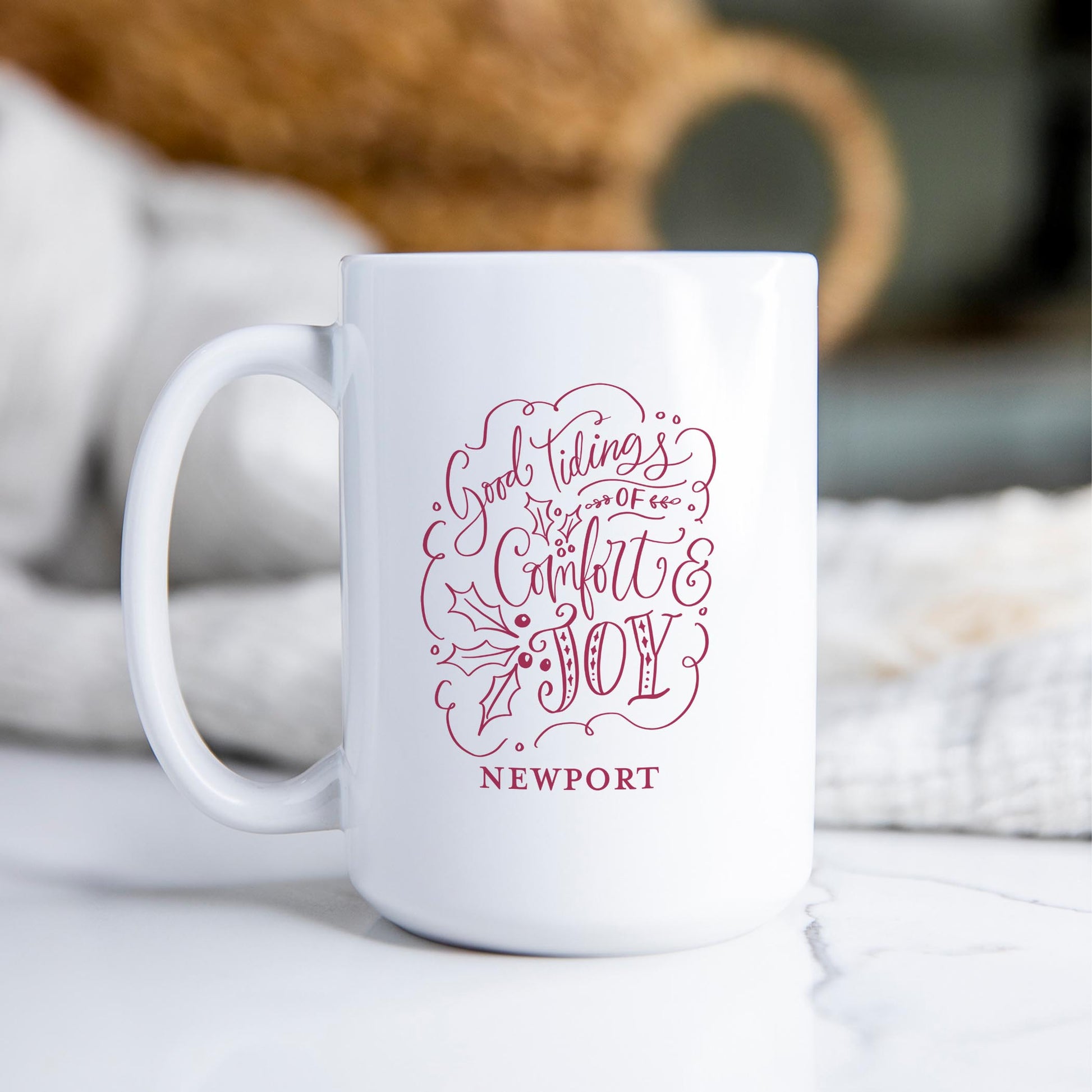 15oz Coffee Mug White-Love + Local Winterberry -2