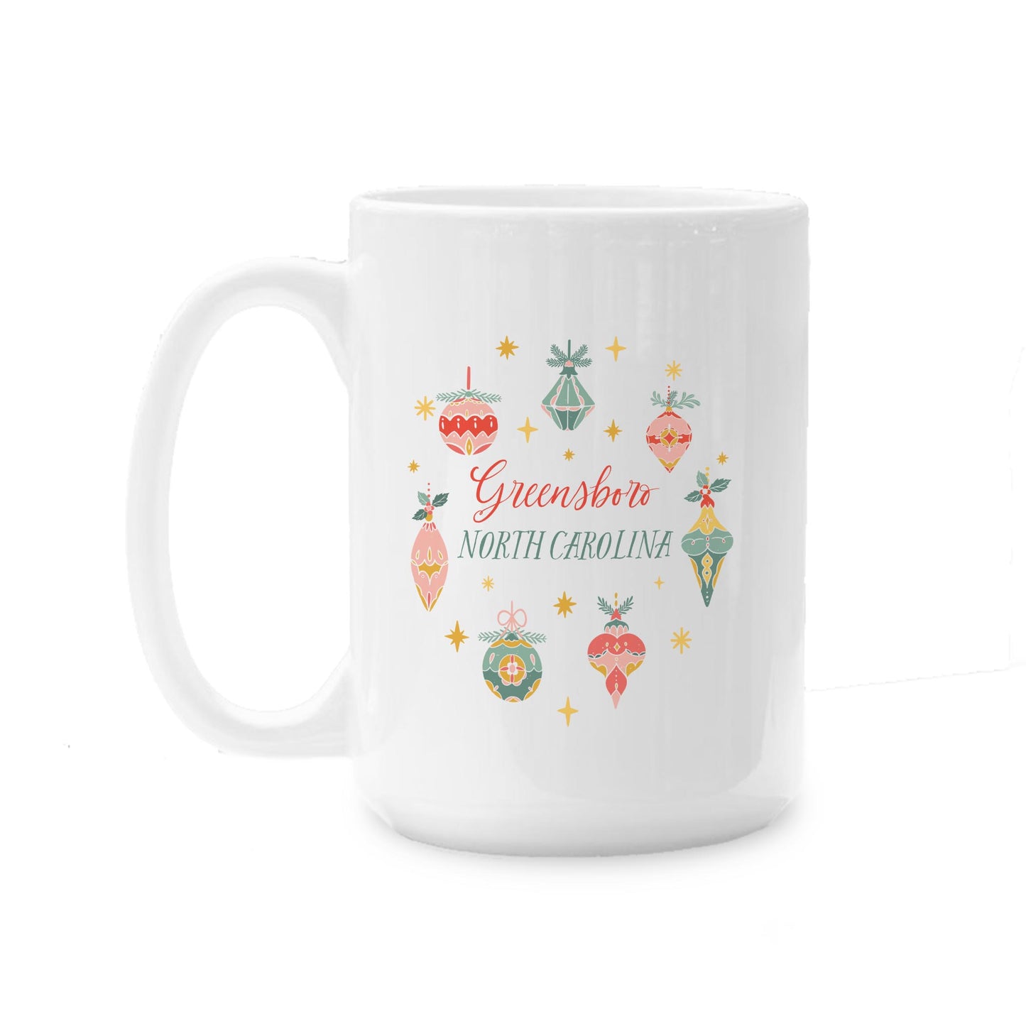 15oz Coffee Mug White-Ornament Gems