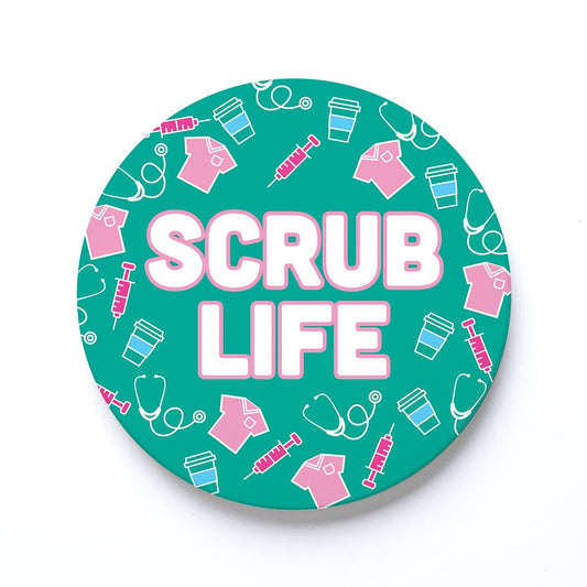 Ceramic Round Coaster-Scrub Life