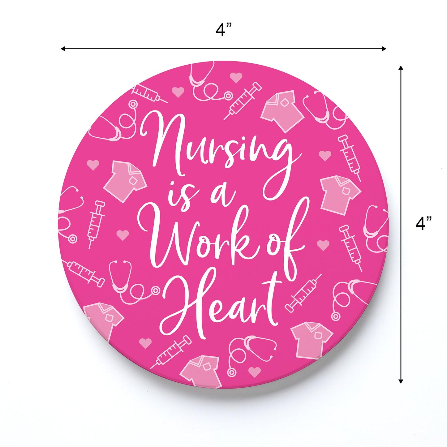 Ceramic Round Coaster-Nursing Is A Work Of Heart