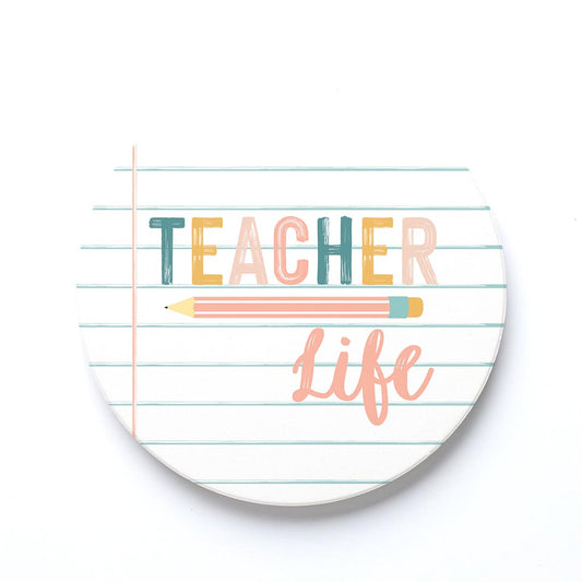 Ceramic Round Coaster-Teacher Life