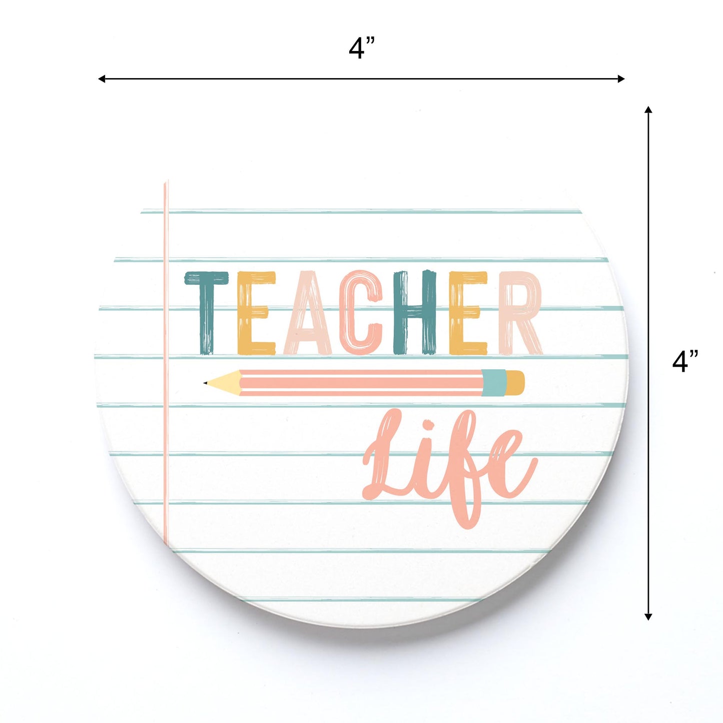 Ceramic Round Coaster-Teacher Life