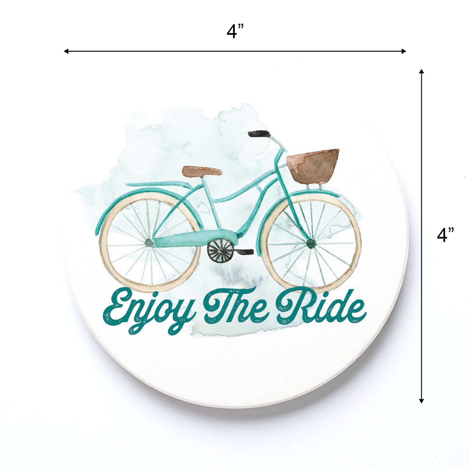 Ceramic Round Coaster-Enjoy The Ride Bike -3