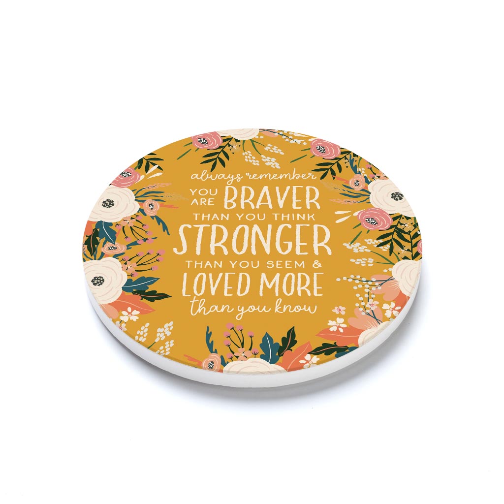 Ceramic Round Coaster-You Are Braver Than You Think -1