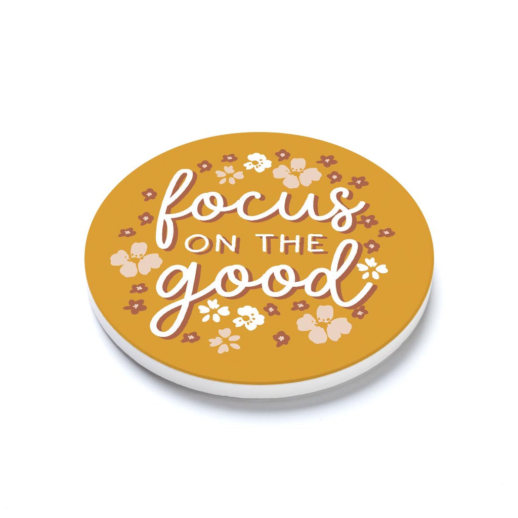 Ceramic Round Coaster-Focus On The Good -1