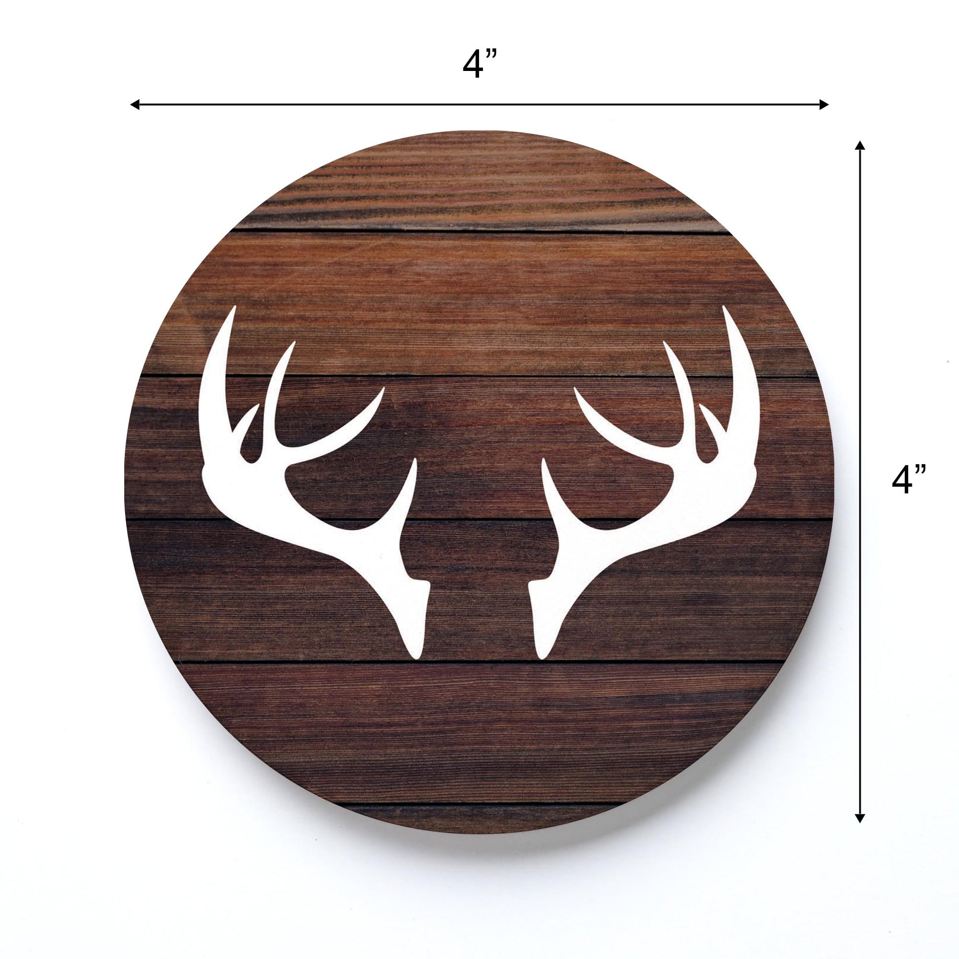 Ceramic Round Coaster-Wooden Antlers -3