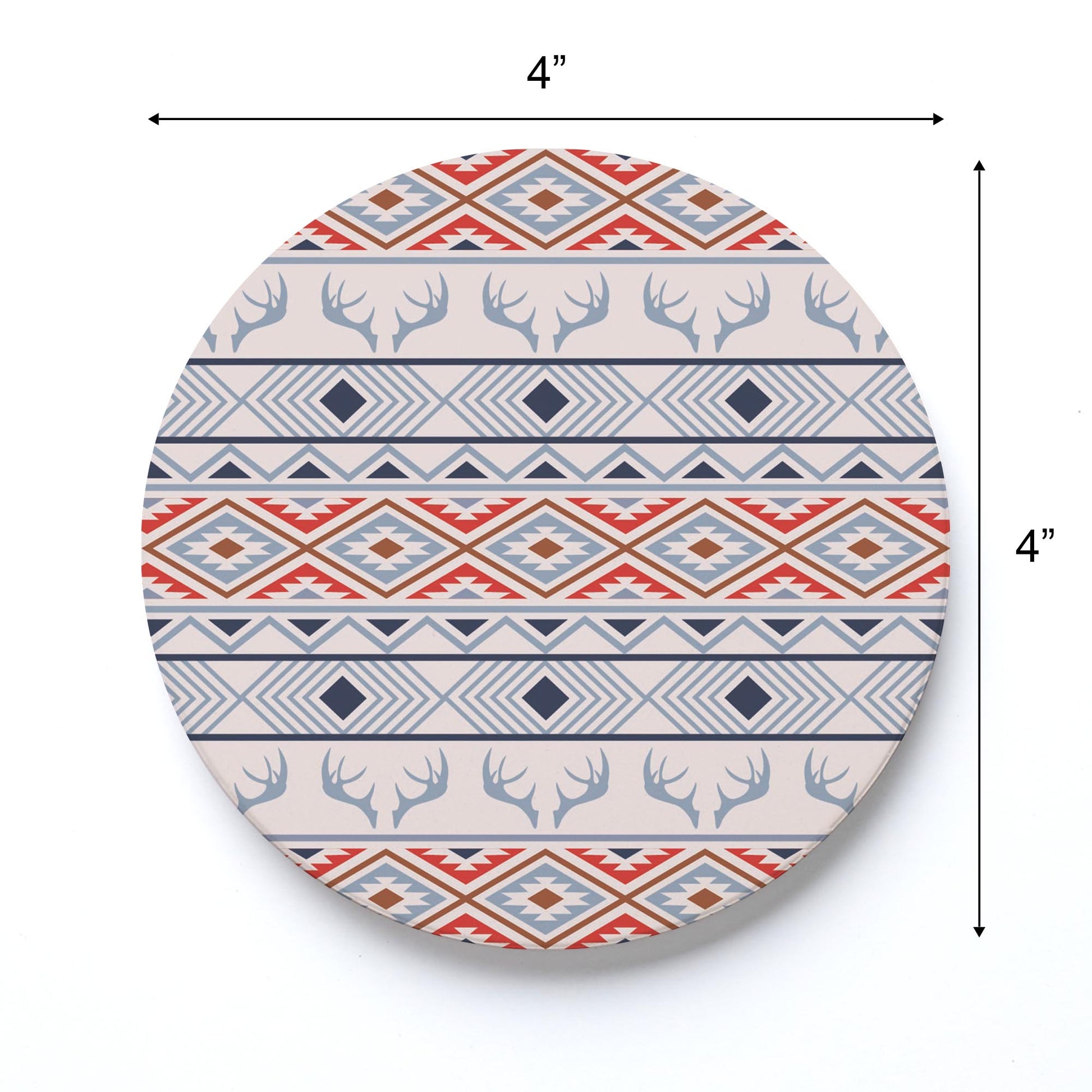 Ceramic Round Coaster-Cabin Hunting Pattern 1 -3