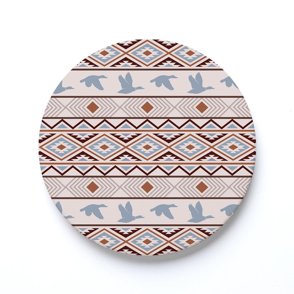 Ceramic Round Coaster-Cabin Hunting Pattern 2 -0