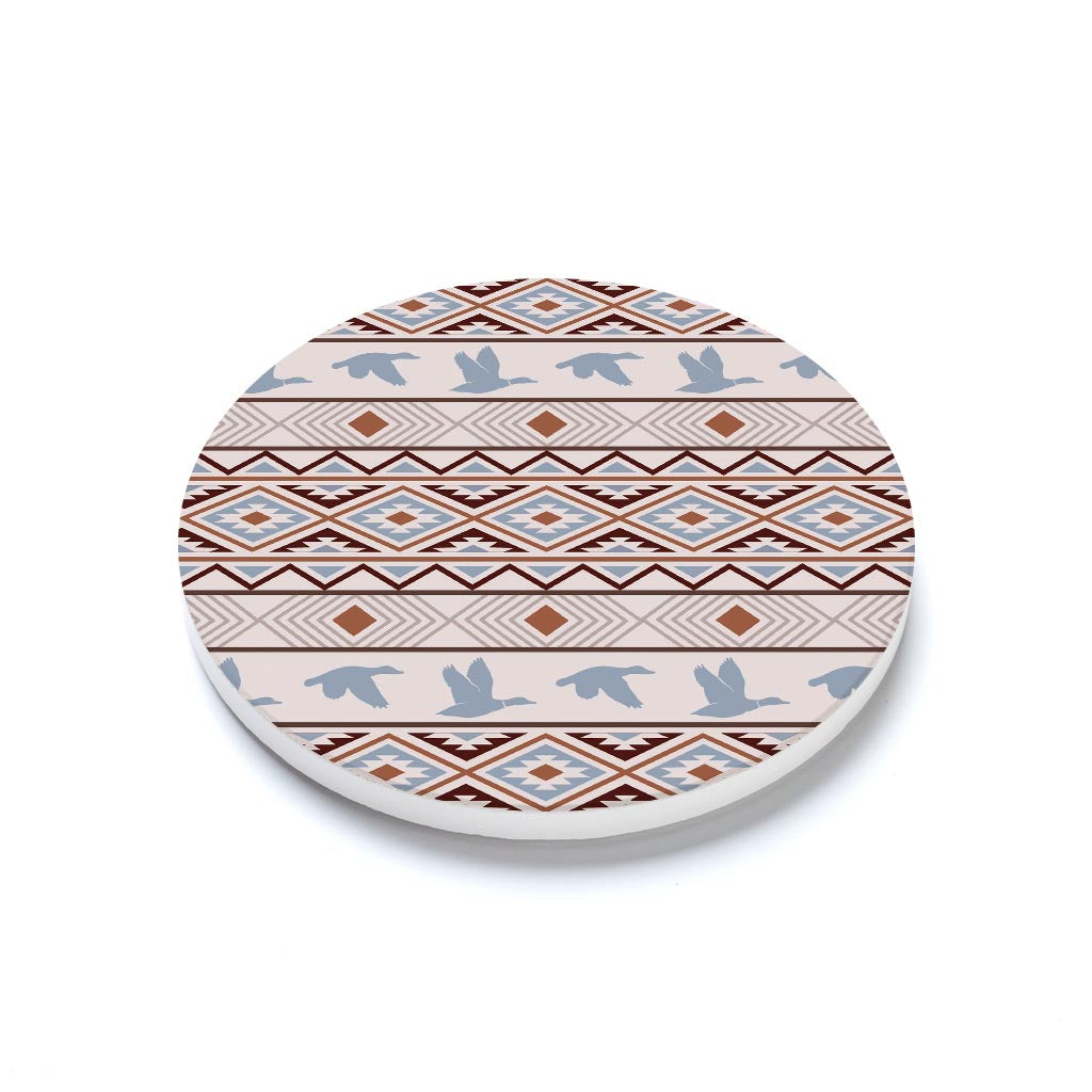 Ceramic Round Coaster-Cabin Hunting Pattern 2 -1