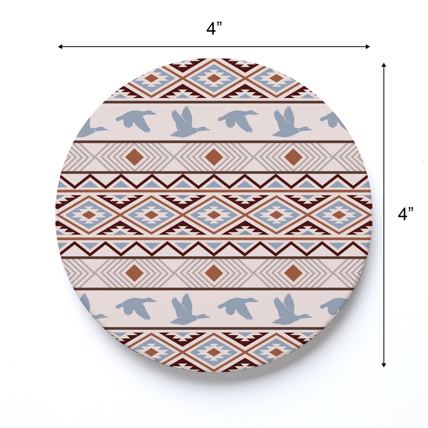 Ceramic Round Coaster-Cabin Hunting Pattern 2 -3