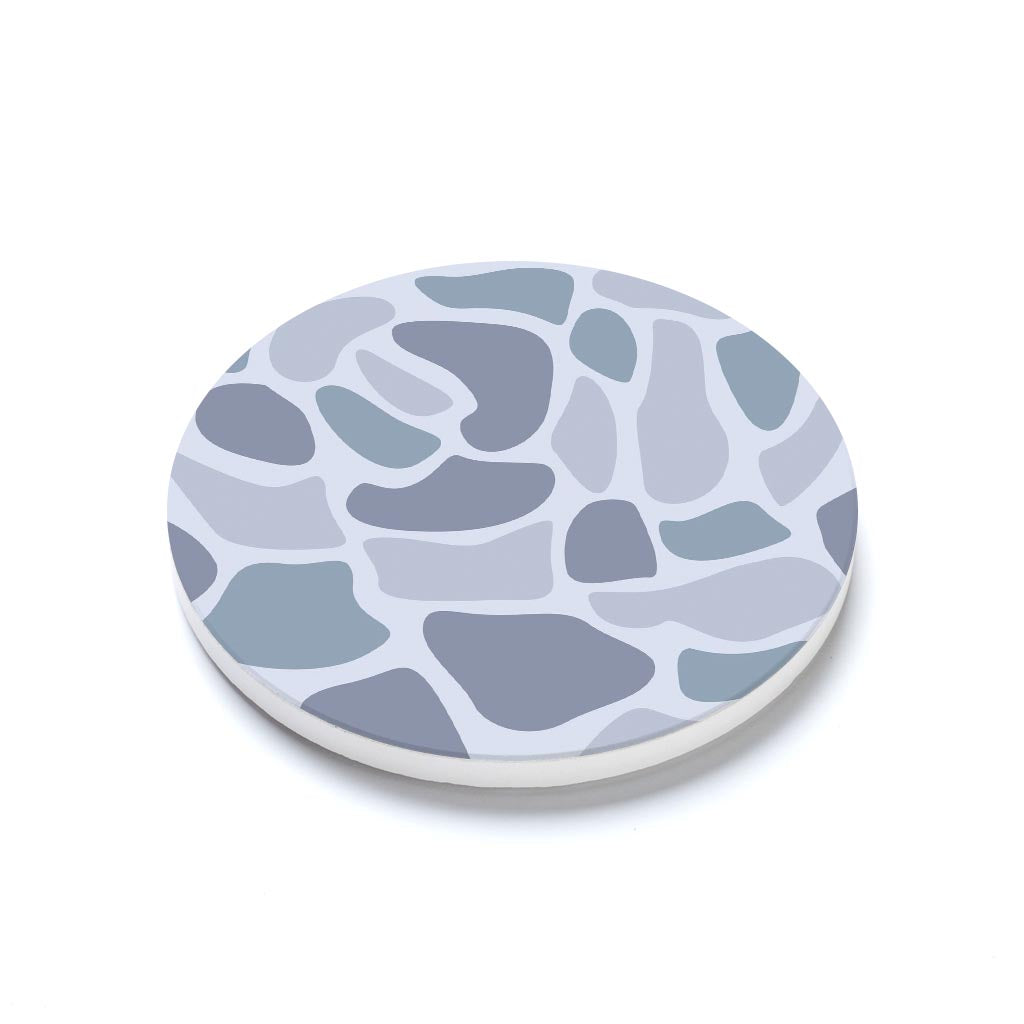 Ceramic Round Coaster-Grey Camo Pattern -1