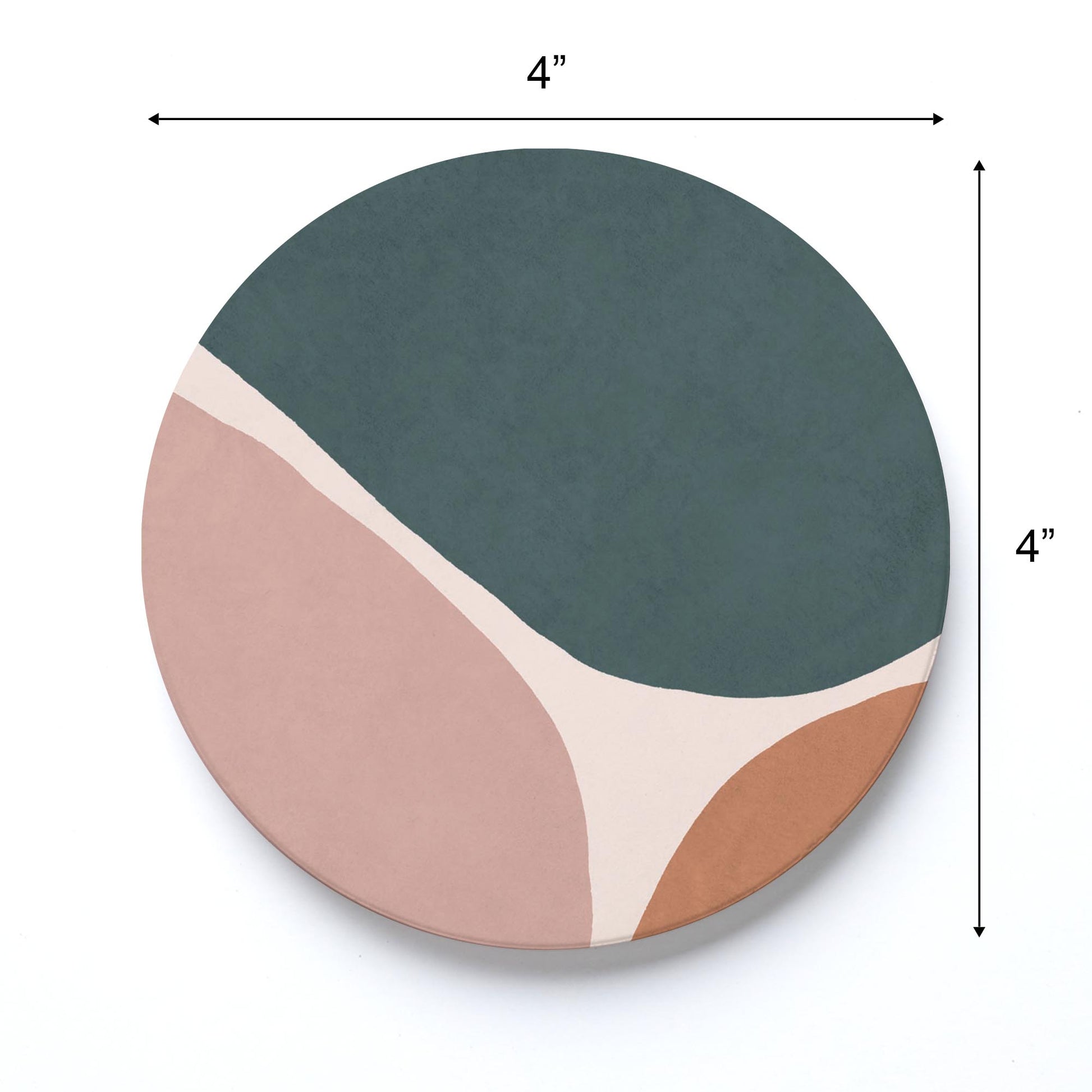 Ceramic Round Coaster-Abstract Retro Shapes 1 -3