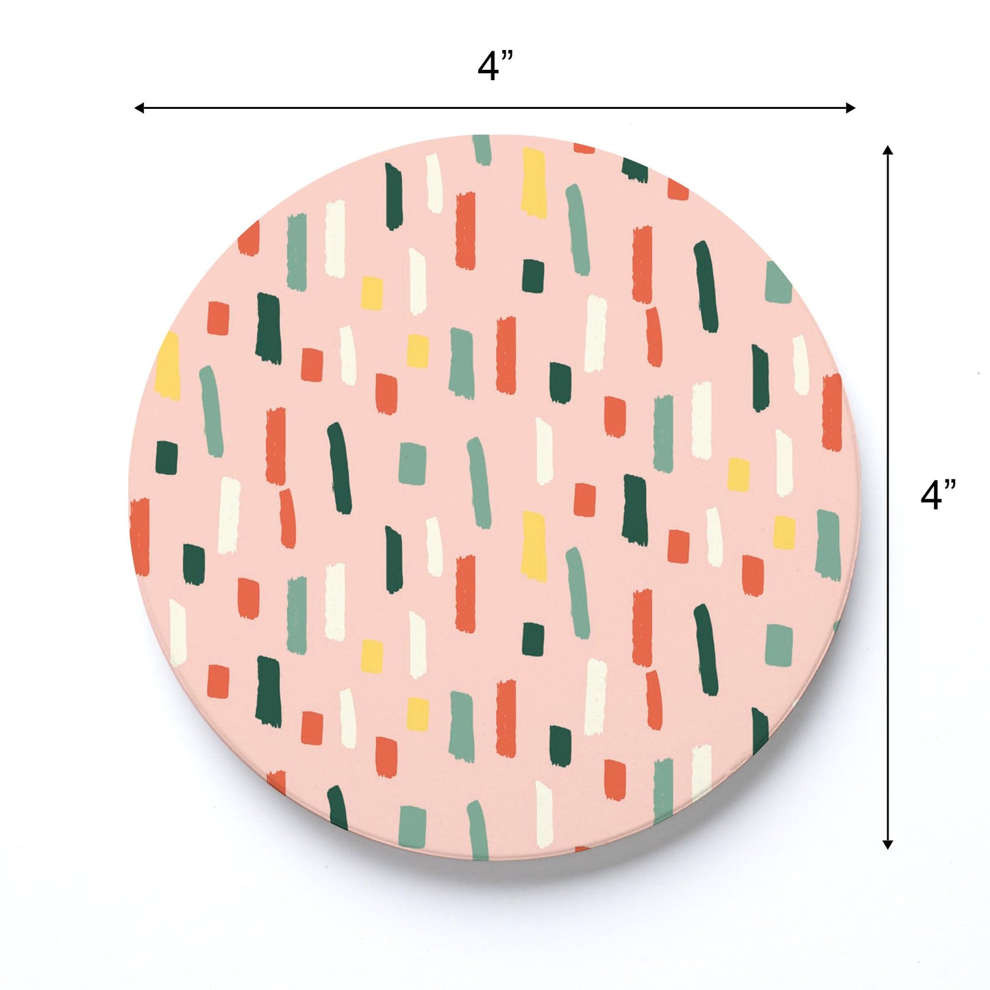 Ceramic Round Coaster-Retro Painted Swatch Pattern 3 -3