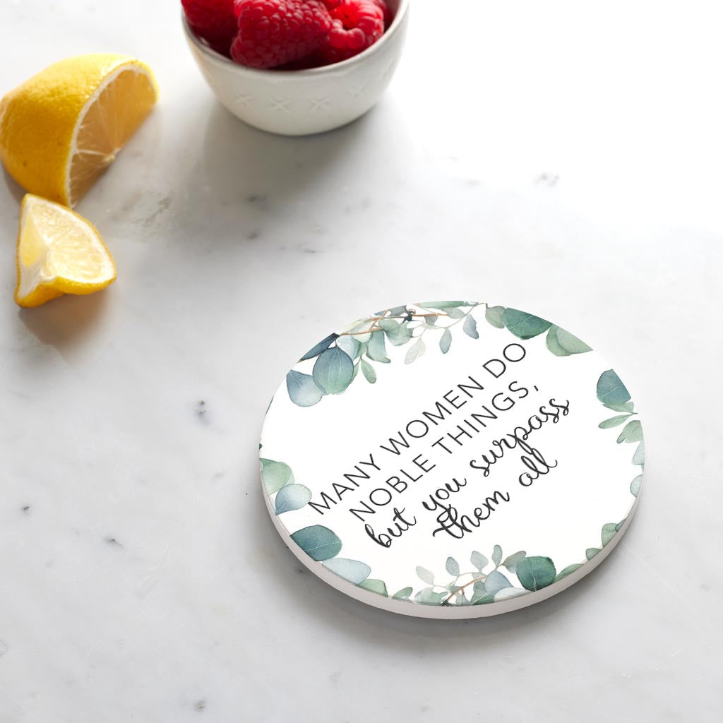 Ceramic Round Coaster-You Surpass Them All -4
