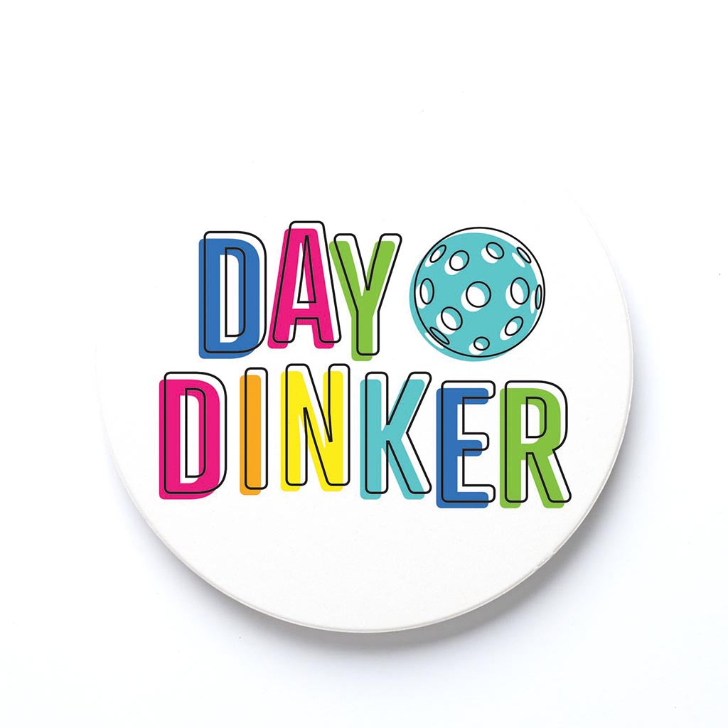 Ceramic Round Coaster-Day Dinker Colorful -0