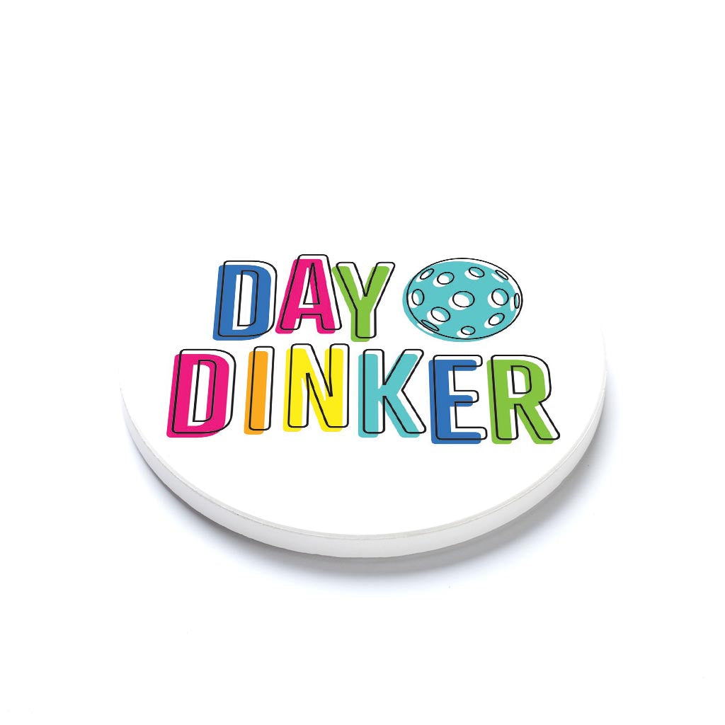 Ceramic Round Coaster-Day Dinker Colorful -1