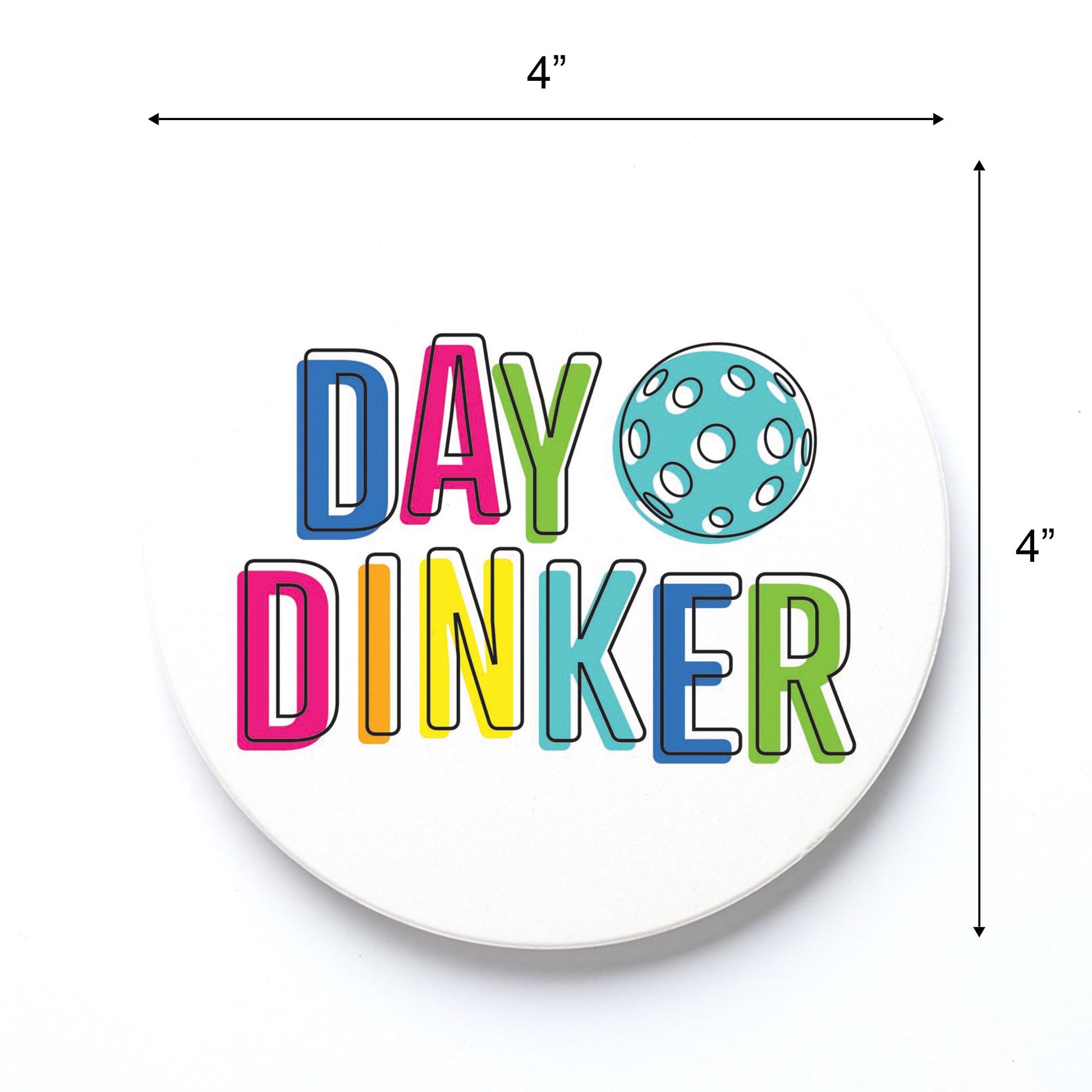 Ceramic Round Coaster-Day Dinker Colorful -3