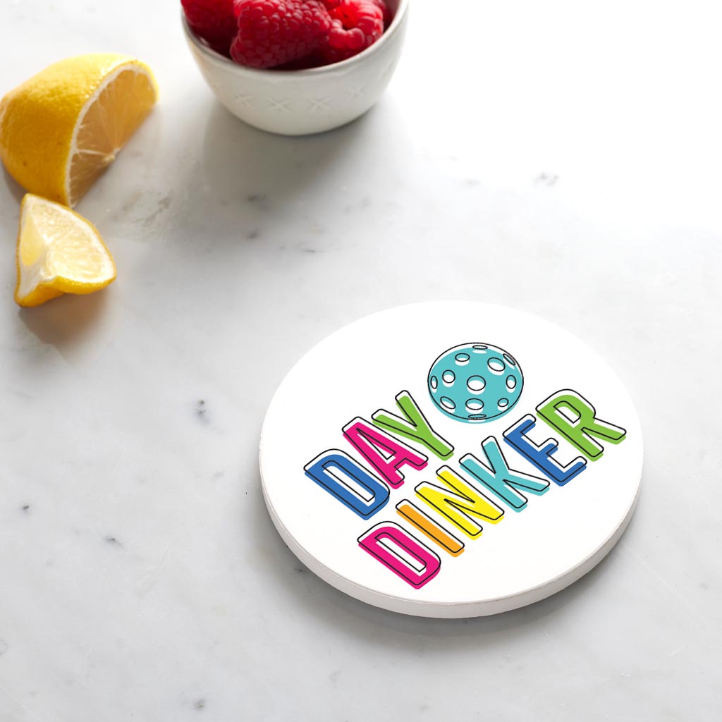 Ceramic Round Coaster-Day Dinker Colorful -4