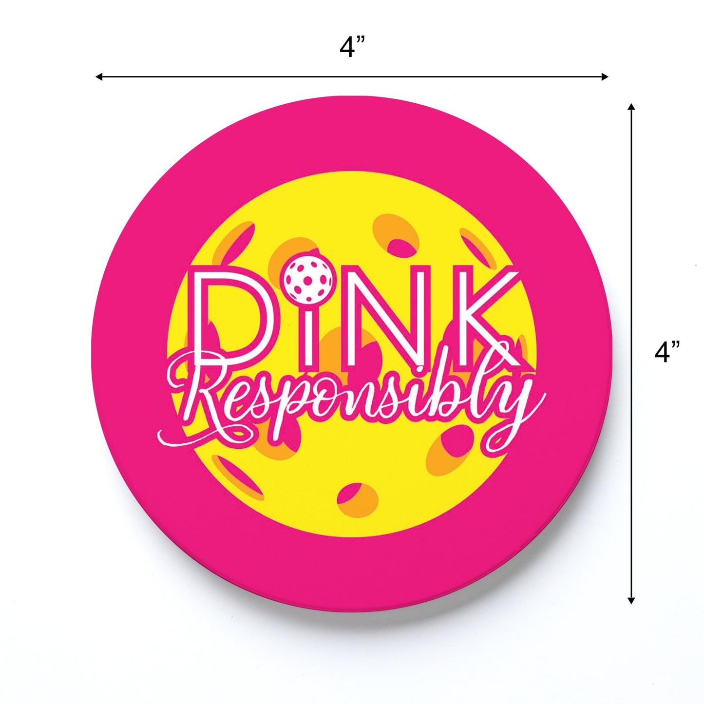 Ceramic Round Coaster-Dink Responsibly Pink -3