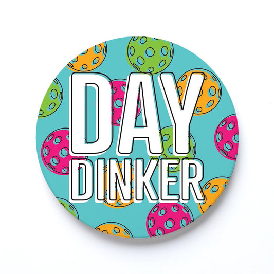 Ceramic Round Coaster-Day Dinker Blue -0