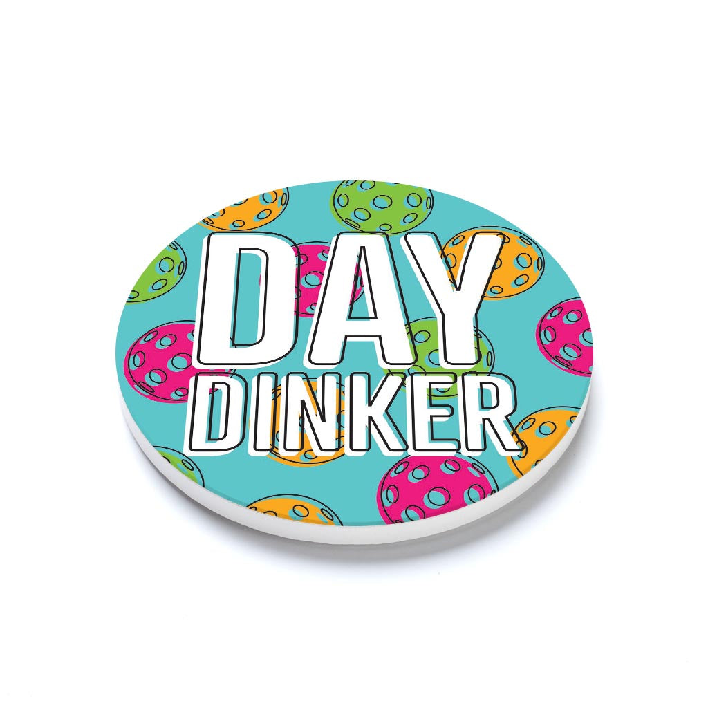 Ceramic Round Coaster-Day Dinker Blue -1