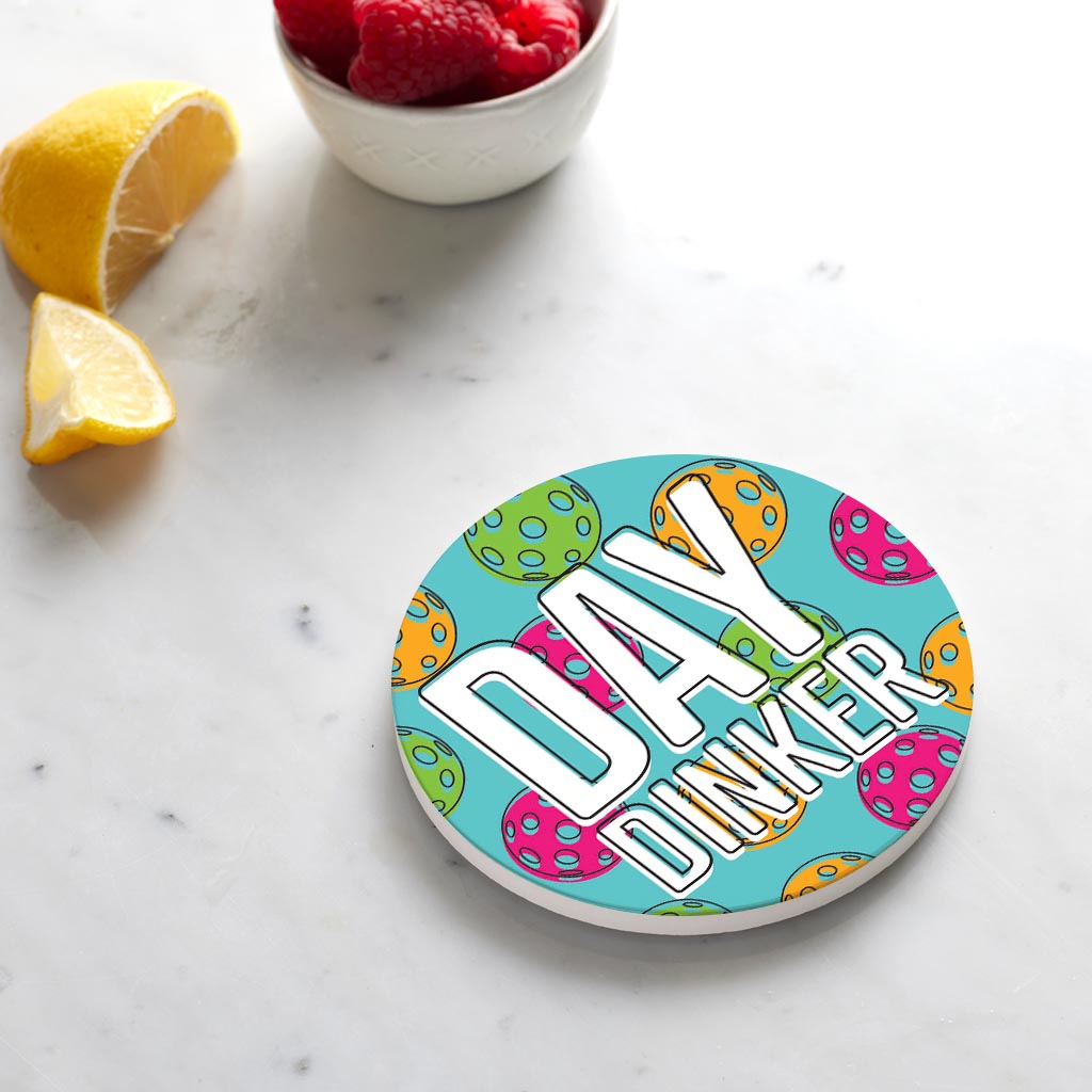 Ceramic Round Coaster-Day Dinker Blue -4