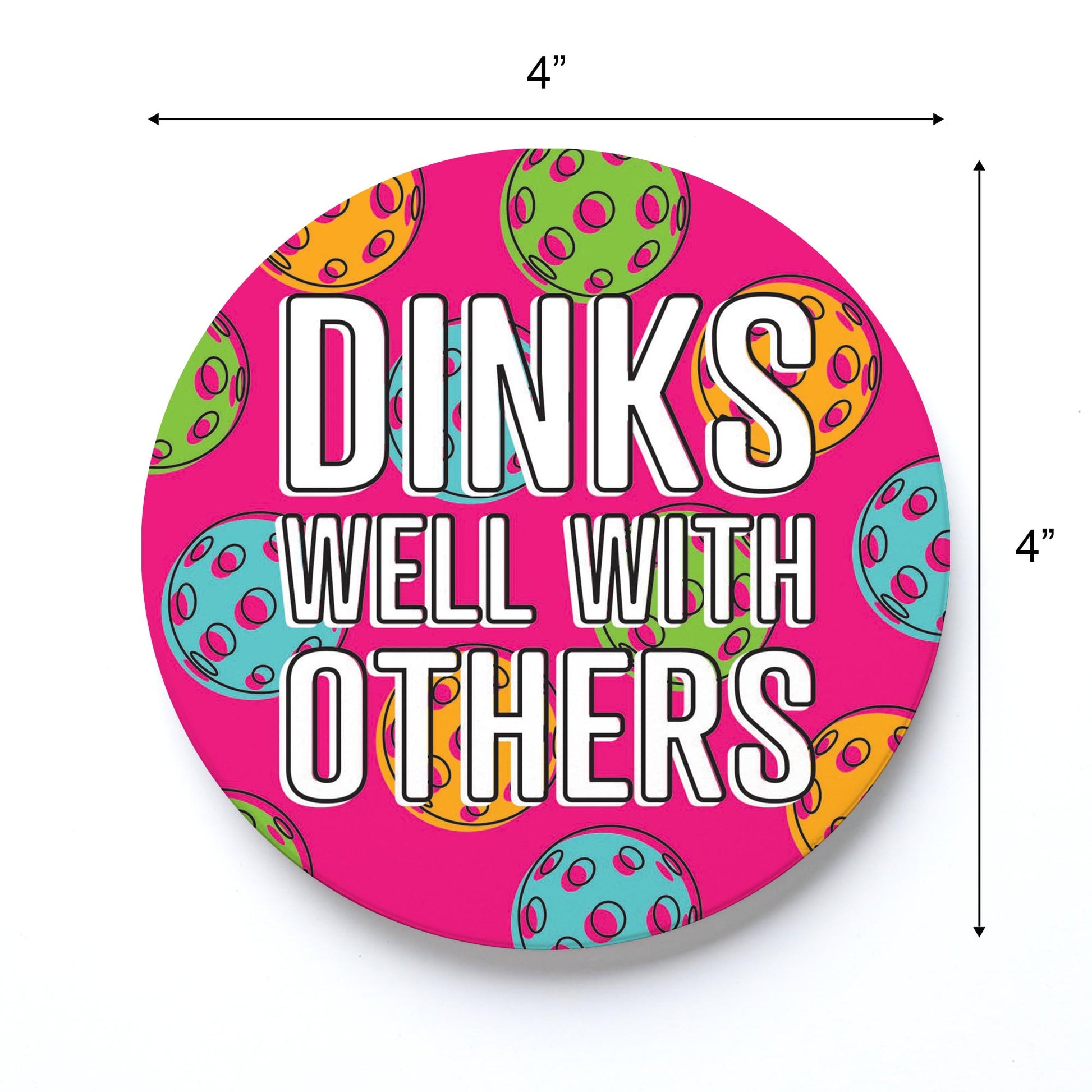 Ceramic Round Coaster-Dinks Well With Others -3