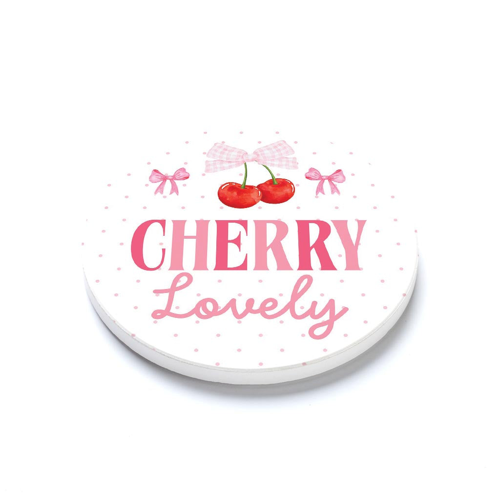 Ceramic Round Coaster-Cherry Lovely