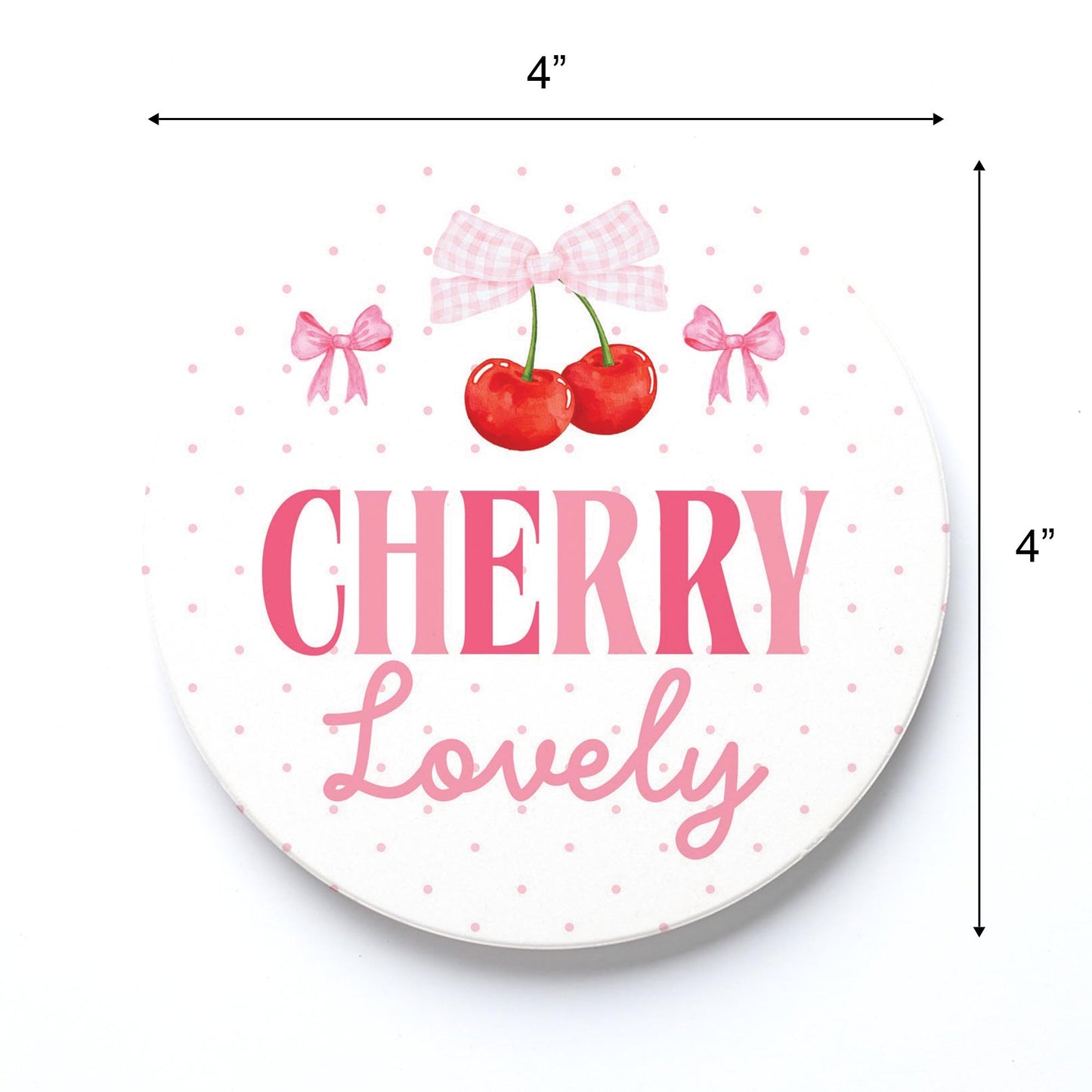 Ceramic Round Coaster-Cherry Lovely