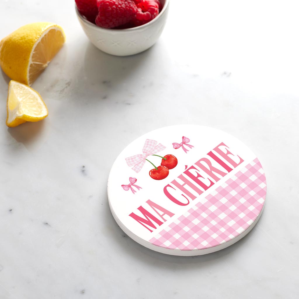 Ceramic Round Coaster-Ma Chérie