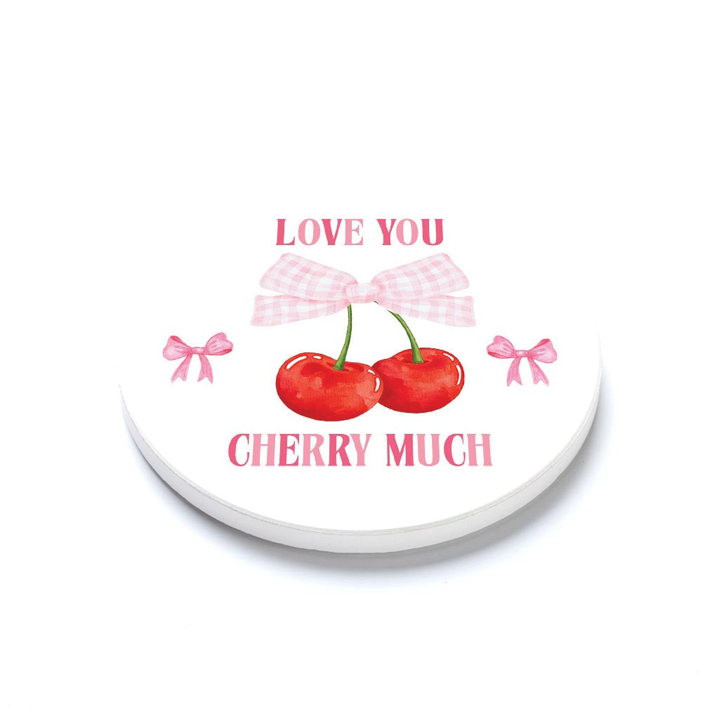 Ceramic Round Coaster-Love You Cherry Much