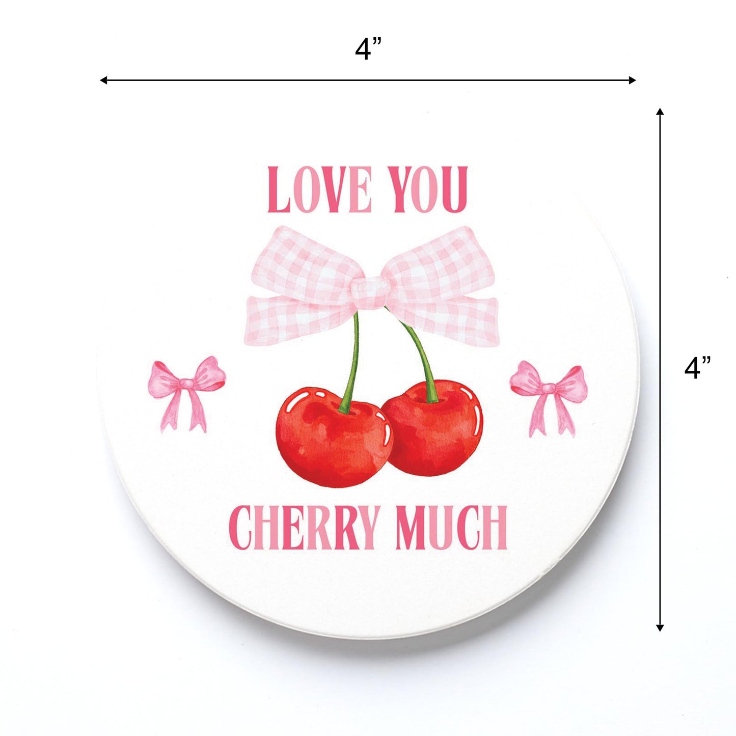 Ceramic Round Coaster-Love You Cherry Much