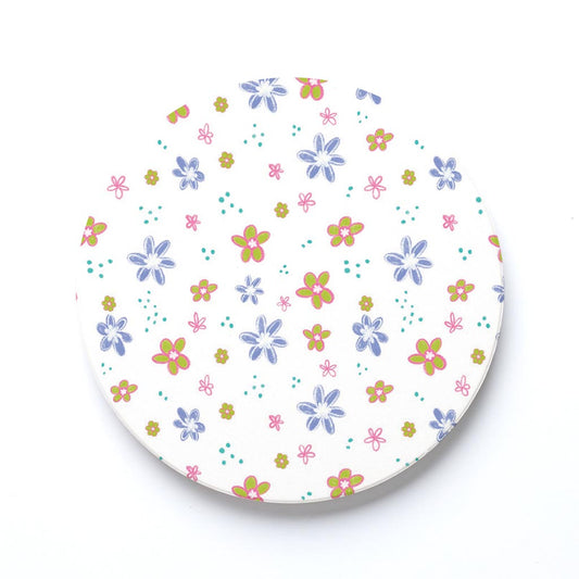 Ceramic Round Coaster-Inspirational Floral Pattern -0