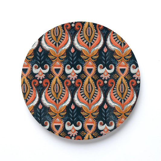 Ceramic Round Coaster-Pretty Things Abstract Pattern