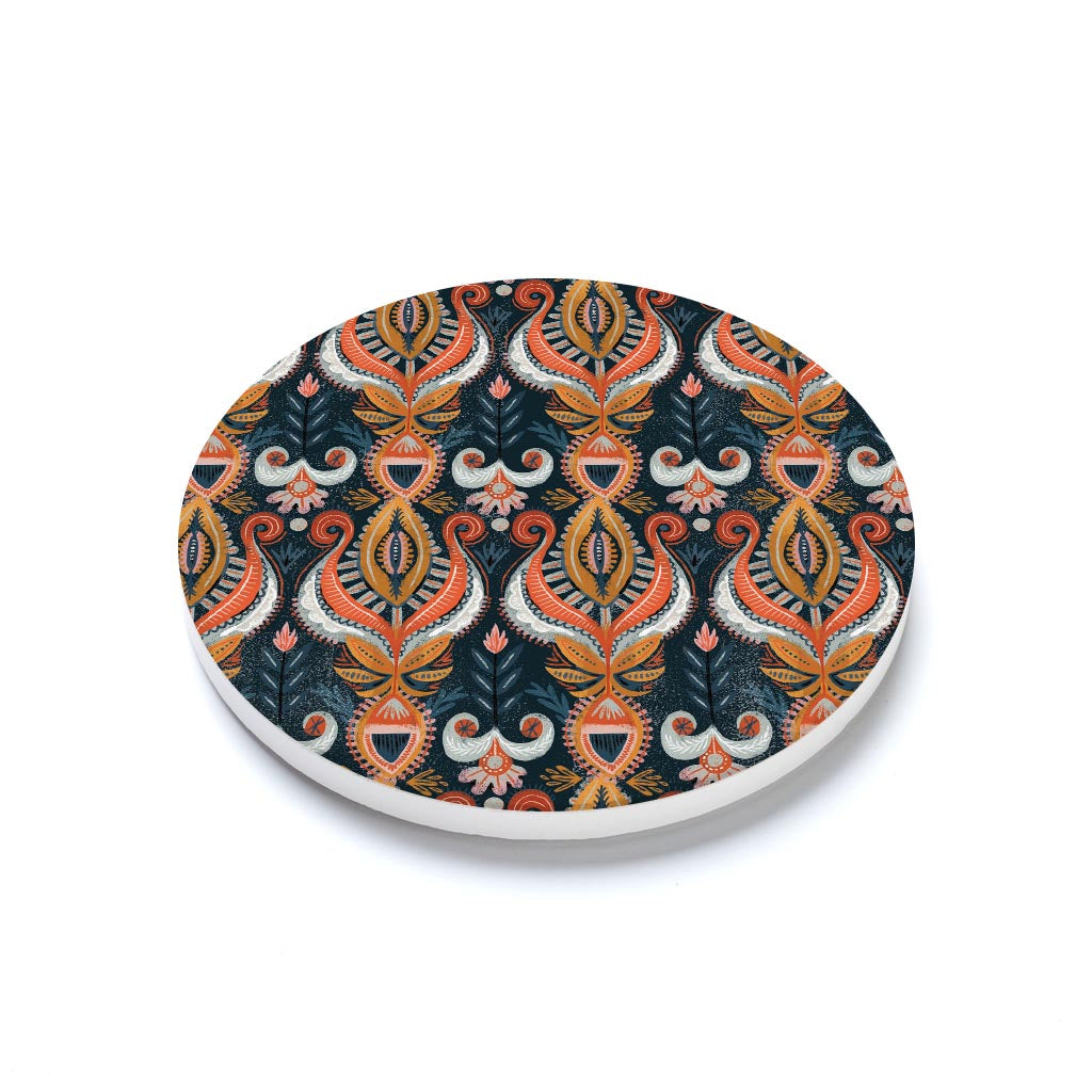 Ceramic Round Coaster-Pretty Things Abstract Pattern