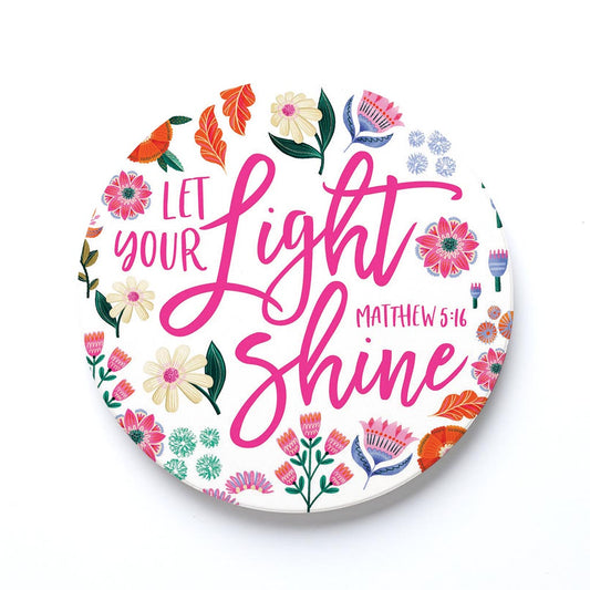 Ceramic Round Coaster-Radiant Hope Let Your Light Shine -0